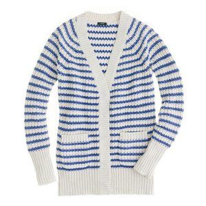 J. Crew Blue & White Chunky Stripe Cardigan